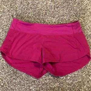 Lululemon Pink Speed Up Running Shorts